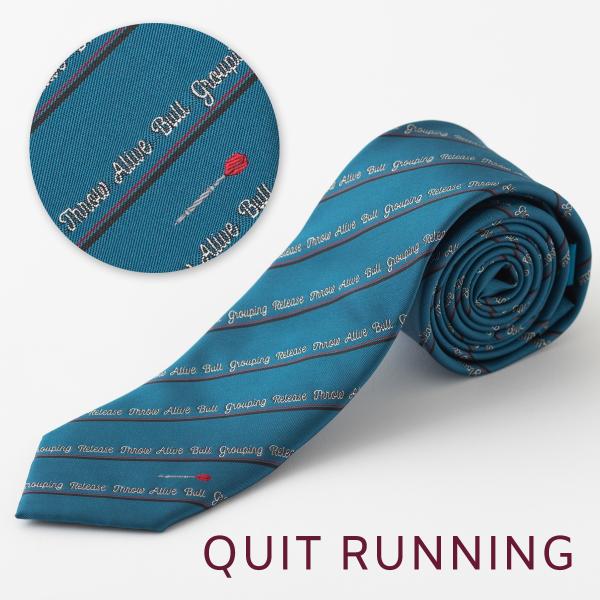 ダーツが好きな方へ ホビーネクタイ ダーツ デザイン 刺繍 ブルーグリーン ストライプ 英字 CHI...