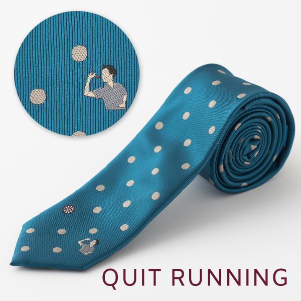 ダーツが好きな方へ ホビーネクタイ ダーツ デザイン 刺繍 ブルーグリーン ドット CHILLWOR...