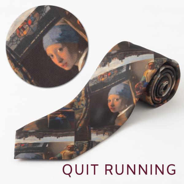 総柄とろみネクタイ 絵画 フェルメール デザイン 洗えるイージーケア 太目 CHILLWORK ウォ...