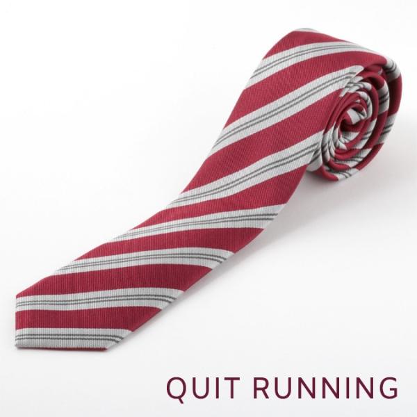 Quit Running クイトランニング ピュアシルク100％ 英国 ブランド シルク ナロー ネ...