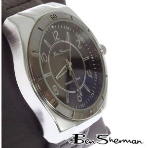 ベンシャーマン メンズ 腕時計 Ben Sherman シルバー グリップ ストライプ ブラック フェイス｜ukclozest
