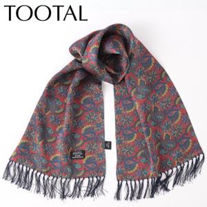Tootal Vintage メンズ シルク スカーフ ペイズリー バーガンディトゥータル