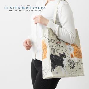 アルスターウィーバーズ Ulster Weavers　英国王室御用達 PVCショッパーバッグ エコバッグ フィーラインフレンズ ネコ ねこ 猫 アイボリー 撥水加工｜ukclozest