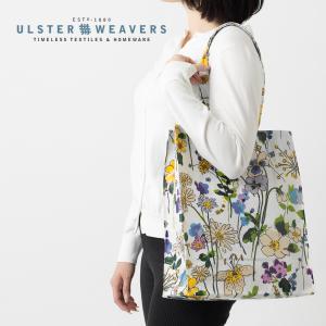 アルスターウィーバーズ Ulster Weavers　英国王室御用達 PVCショッパーバッグ エコバッグ ワイルドフラワー フラワー フローラル ホワイト 撥水加工｜ukclozest