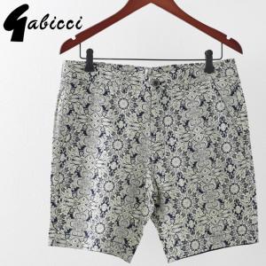 Gabicci メンズ 短パン ショートパンツ ガビッチ ボタニカル ショーツ レトロ ネイビー モッズファッション｜ukclozest