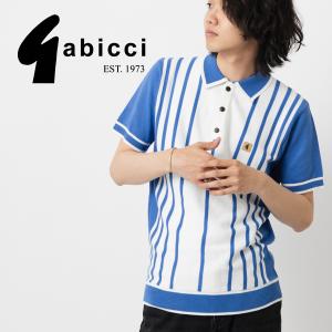 Gabicci メンズ ポロシャツ ポロ ガビッチ 21SS 新作 ストライプ カロライナ ニット レトロ モッズファッション Gバッジ 3ボタン ギフト トラッド｜ukclozest