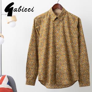 Gabicci メンズ 長袖シャツ ガビッチ フローラル フラワー ディジョン コットン 隠しボタンダウン フォーマル レトロ モッズファッション｜ukclozest