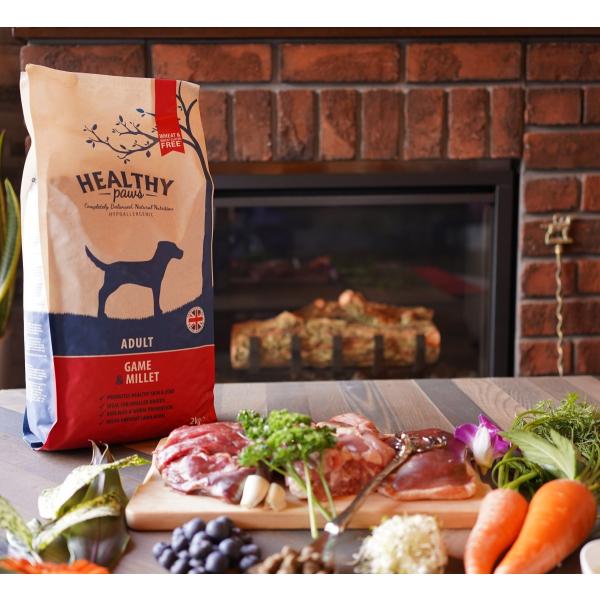 成犬用ホリスティックドッグフード　ヘルシーポーズゲーム&amp;ミレット　2kg　※只今チャック付きアルミ袋...