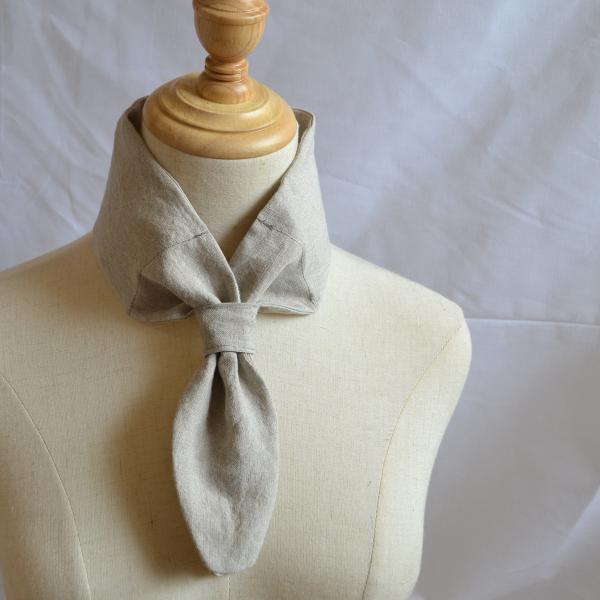 【保冷剤付き】ネッククーラー　国産リネン100％　無染色　無漂白　涼しげ　生成り　ひんやり　酷暑　麻...