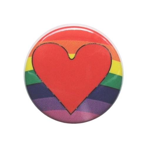 Rainbow Heart レインボー ハート 缶バッジ YCB214 London ストリート マ...