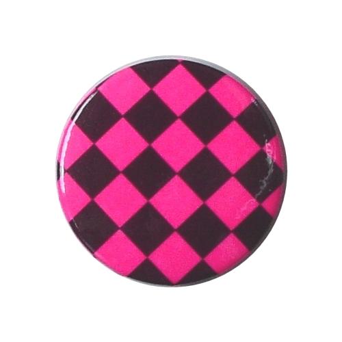 Mini Check YEL 蛍光ミニ・チェック柄 缶バッジ YCB634 London ストリート...