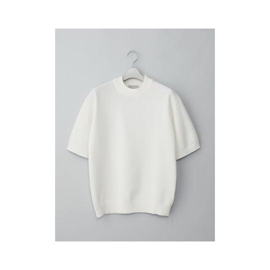 【スーツスクエア】メンズ GOOVI モックネックニット 半袖 ウォッシャブル 和紙ブレンドプレーテ...