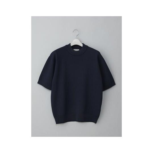 【スーツスクエア】メンズ GOOVI モックネックニット 半袖 ウォッシャブル 和紙ブレンドプレーテ...