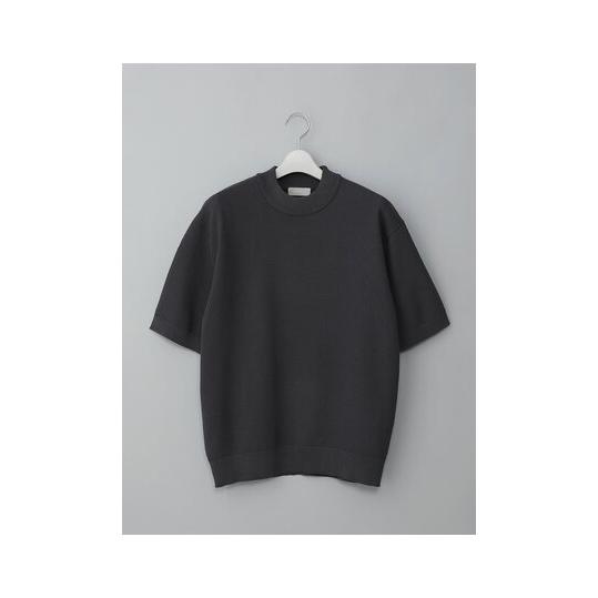 【スーツスクエア】メンズ GOOVI モックネックニット 半袖 ウォッシャブル 和紙ブレンドプレーテ...