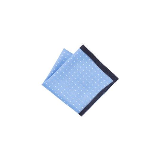 【スーツスクエア】メンズ ハンカチ コットン ドット ブルー系