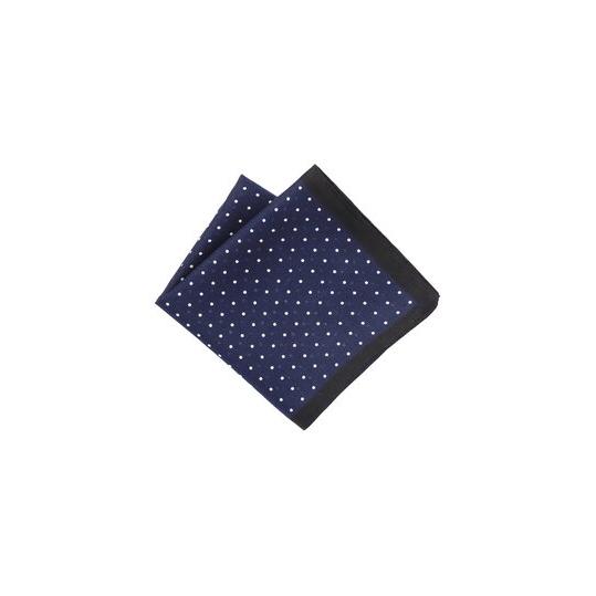【スーツスクエア】メンズ ハンカチ コットン ドット 水玉 吸水性 上質素材 コスパ タオル ネイビ...