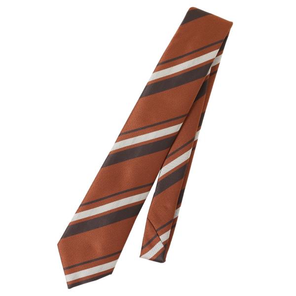 【スーツスクエア】ネクタイ ポリエステル ストライプ オレンジ系