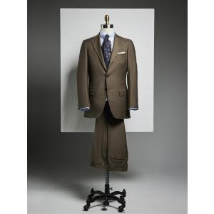 【スーツスクエア】メンズ スーツ 3つボタン HAND MADE 無地 TR24 ベージュ ビジネス セットアップ｜uktsc