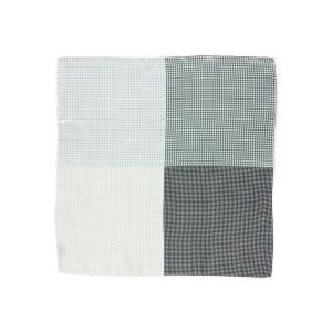 Atelier F＆B MADE IN ITALY パネル ハウンドトゥース柄シルクポケットチーフ