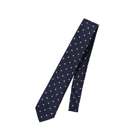 【スーツスクエア】メンズ ネクタイ ウォッシャブル ポリエステル ドット ネイビー系