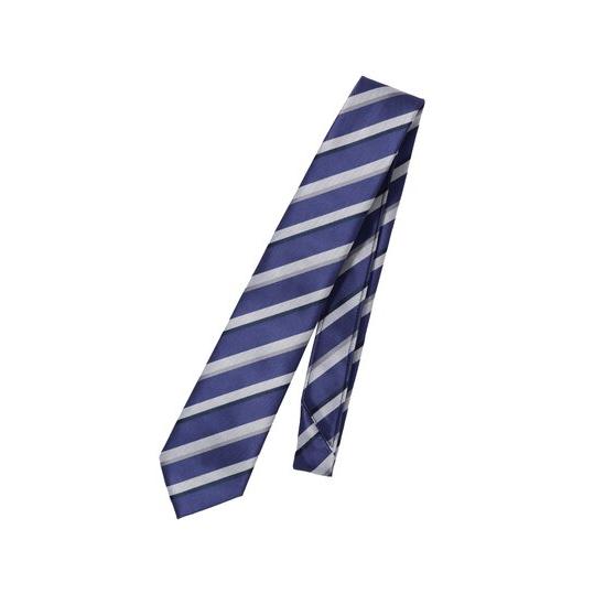 【スーツスクエア】メンズ ネクタイ ウォッシャブル ポリエステル ストライプ ブルー系