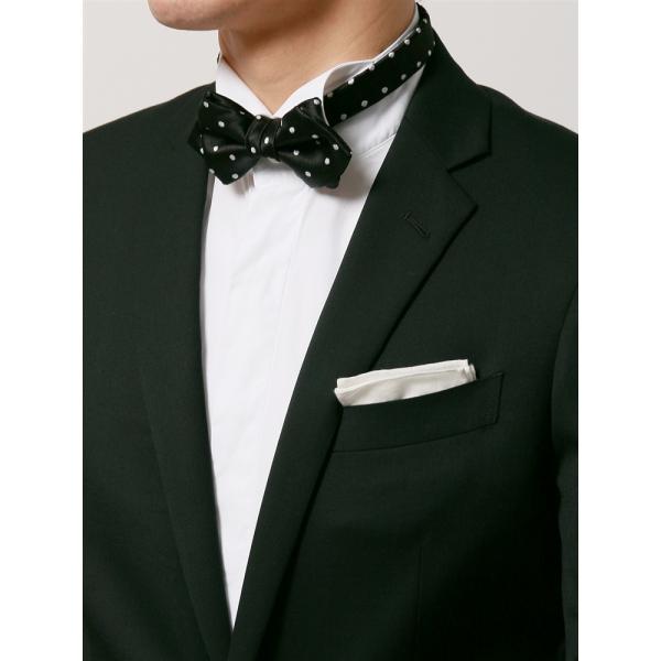 【スーツスクエア】蝶ネクタイ シルク ドット ブラック系 メンズ ビジネス ギフト プレゼント おす...