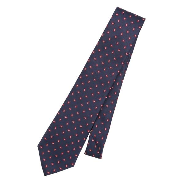 【スーツスクエア】ネクタイ  シルク ペイズリー ネイビー系 メンズ ビジネス ギフト プレゼント ...