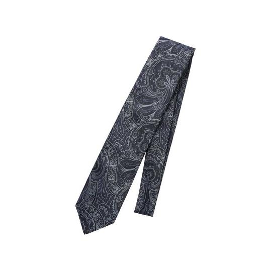 【スーツスクエア】メンズ ネクタイ 桐生織 JAPAN MADE シルク ペイズリー ネイビー系