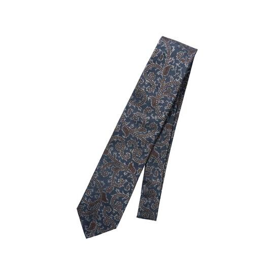 【スーツスクエア】メンズ ネクタイ 桐生織 JAPAN MADE シルク ペイズリー ネイビー系