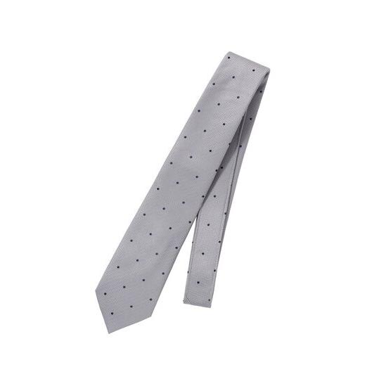 【スーツスクエア】メンズ ネクタイ ウォッシャブル ポリエステル ドット シルバー系