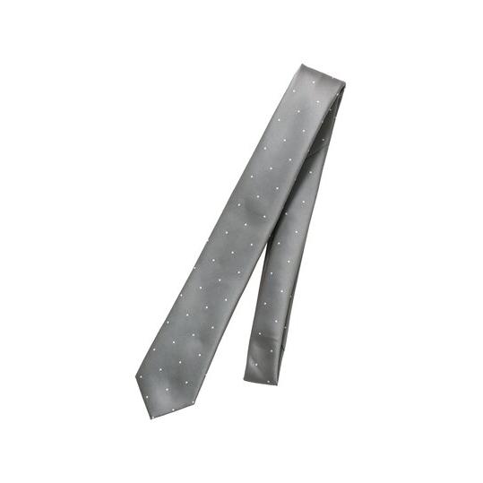 【スーツスクエア】メンズ ナロータイ ポリエステル ドット グレー系