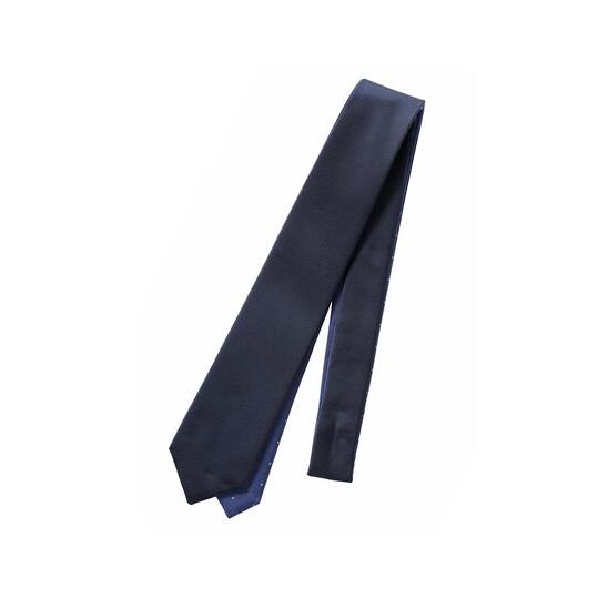 【スーツスクエア】メンズ リバーシブルタイ ポリエステル 無地×ドット ネイビー系