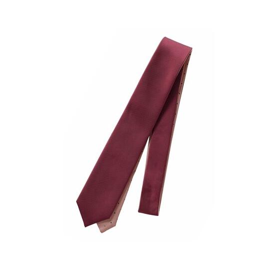 【スーツスクエア】メンズ リバーシブルタイ ポリエステル 無地×ドット レッド系