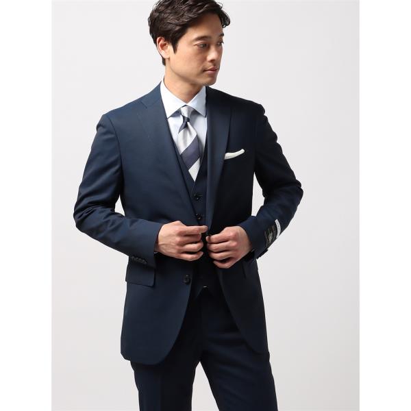 【スーツスクエア】メンズ スーツ スリーピース 2つボタン FORMAL FIT 無地 CH22 ブ...