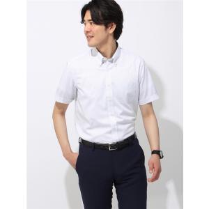 【スーツスクエア】メンズ ワイシャツ 半袖 形態安定 COOL MAX ボタンダウンカラー BASIC ドレスシャツ ブルー｜uktsc