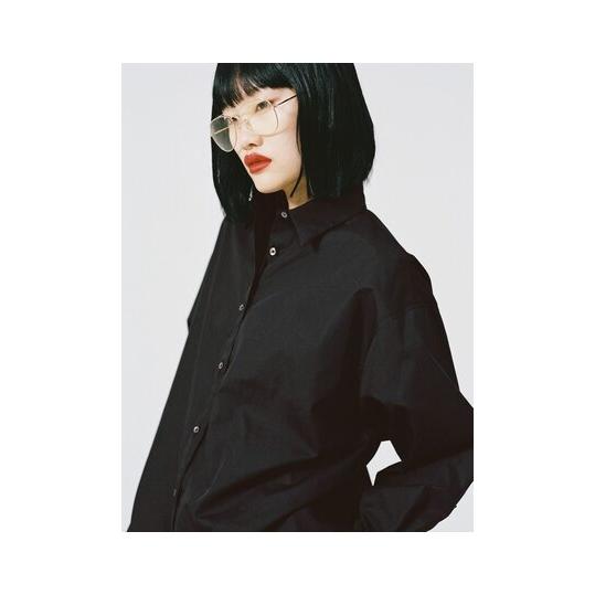 【スーツスクエア】レディース CIS． 隠しボタンビッグシャツ ウォッシャブル リサイクルポリエステ...