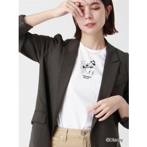 【スーツスクエア】Disney Mickey Mouse クルーネックTシャツ 半袖 ウォッシャブル 無地 ホワイト｜uktsc