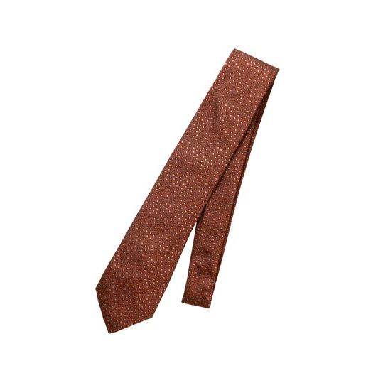 【スーツスクエア】メンズ ネクタイ fiorio シルク ドット オレンジ系