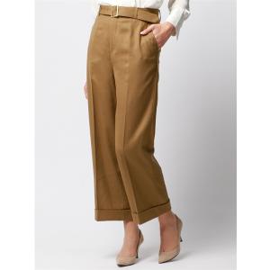 ※クロップドワイドパンツ ストレッチ ウールハイカウントフラノ
