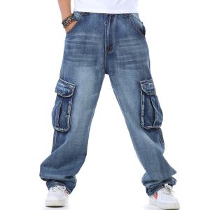 デニムパンツ メンズ カーゴパンツ デニム カーゴパンツパンツ サイドポケット ジーパン