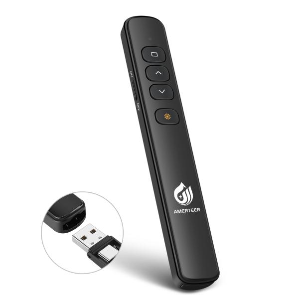レーザーポインター ワイヤレス プレゼンター AMERTEER PPTスライド用リモート  充電式 ...