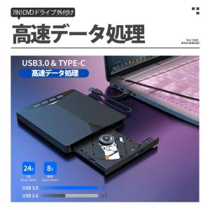 DVDドライブ 外付け DVDプレーヤー cd...の詳細画像1
