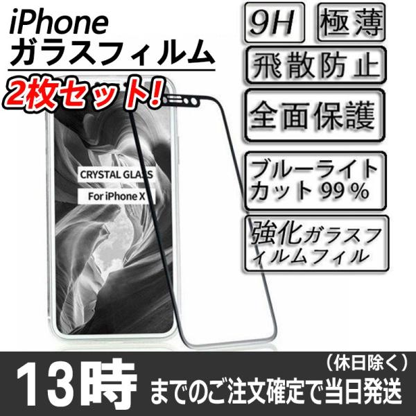 iPhone 保護 強化 ガラスフィルム iPhone11 ブルーライトカット【２枚セット】iPho...