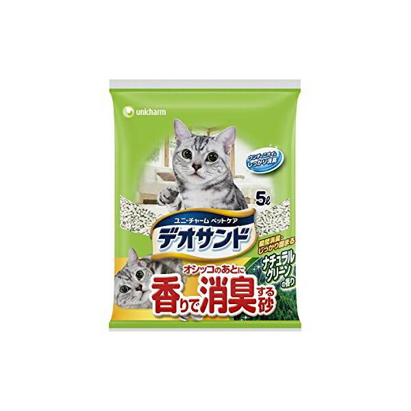 (2個セット) ユニチャーム デオサンド オシッコのあとに香りで消臭する砂ナチュラルグリーンの香り ...