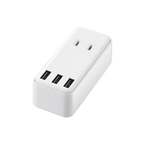 エレコム MOT-U08-23WH 電源タップ モバイル USBタップ 直差し iphone スマホ...