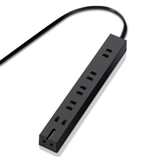 エレコム T-KM01-2610BK 電源タップ 1m スタンダード雷サージ付 超強力タップ 6口 ...