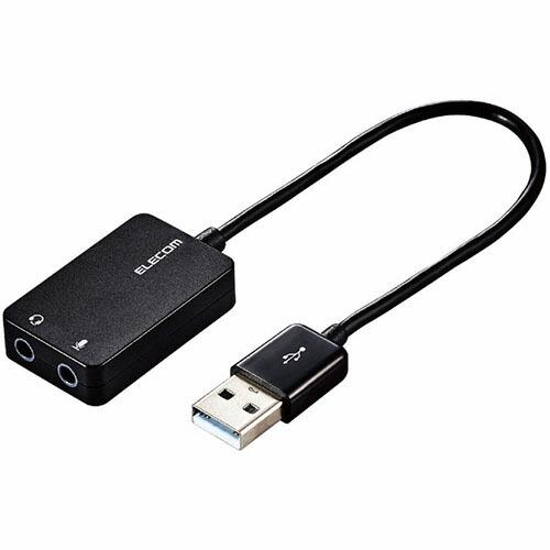 エレコム USB-AADC02BK USBオーデイオ変換アダプタ USBオーディオ変換アダプタ