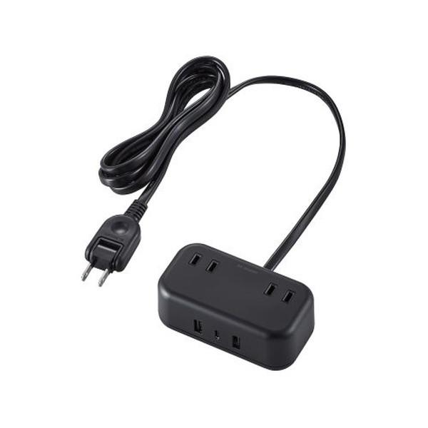 エレコム ECT-25215BK USBタップ 32W デスクトップ型 Cx1 Ax2 ACx2 ケ...