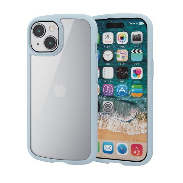 エレコム PM-A23ATSLFCBU iPhone 15 用 ケース ハイブリッド カバー 衝撃吸...