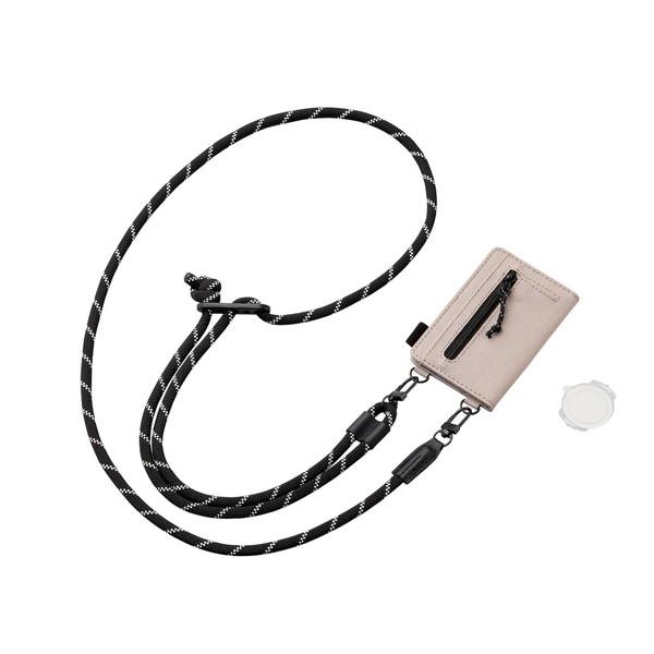 エレコム P-STSDCDR06BE スマホ ショルダーストラップ カードケース付 丸紐6mm カー...